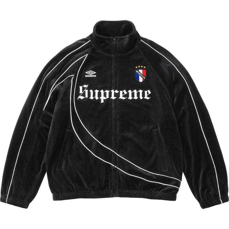 Conjunto Supreme x Umbro Velour Track Black