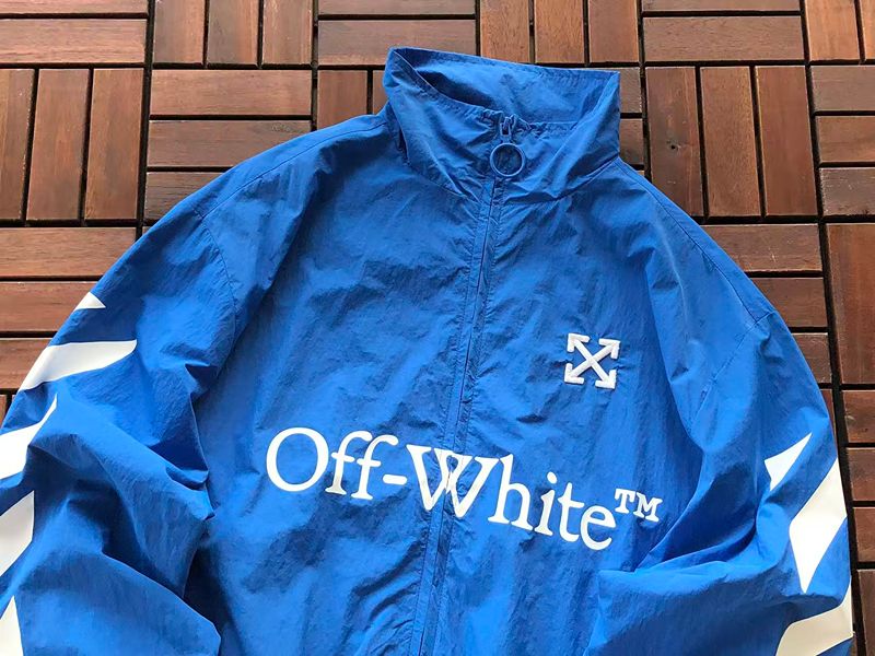 Jaqueta Off-White Twill Arrow Pattern Zipper Blue