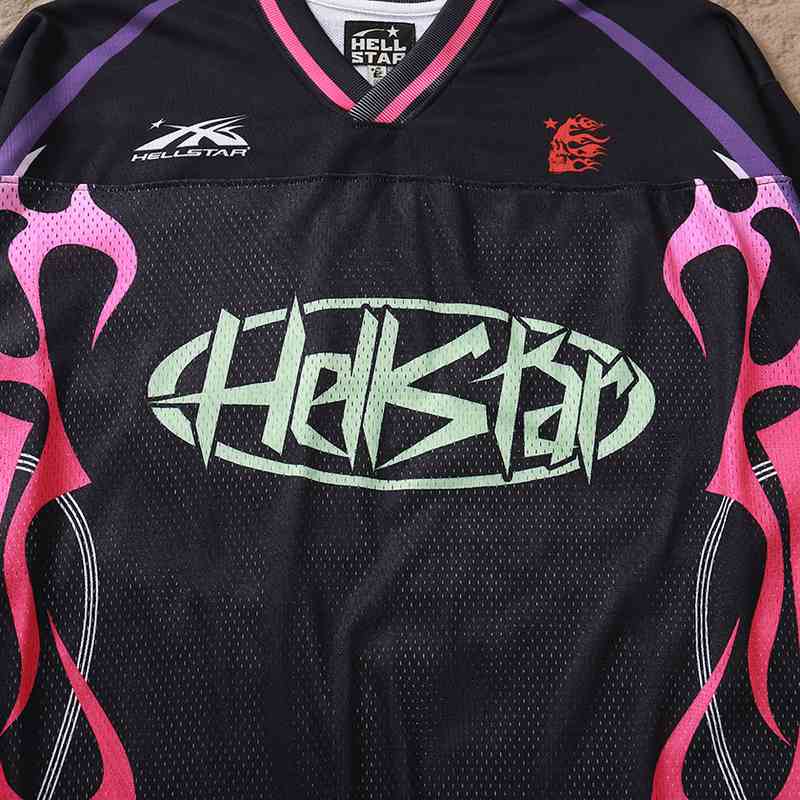 Camisa Hellstar Jersey Long Pink Flame