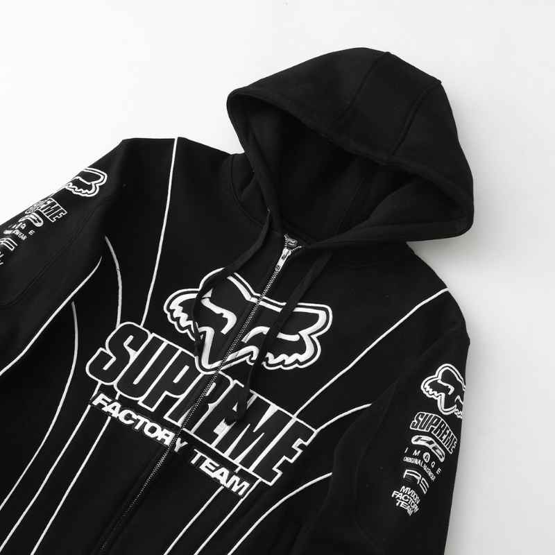 Jaqueta Supreme x Fox Racing Zip Up Hooded Black