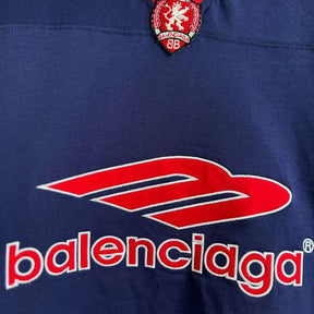 Camiseta Balenciaga Football V-neck Oversized Azul