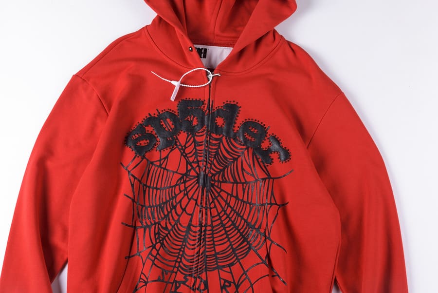 Moletom Sp5der OG Web Studded Zip Red