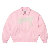 Jaqueta Supreme x Chicago White Sox Couro Varsity Pink