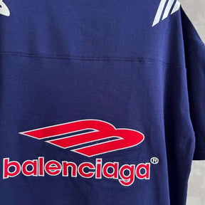 Camiseta Balenciaga Football V-neck Oversized Azul