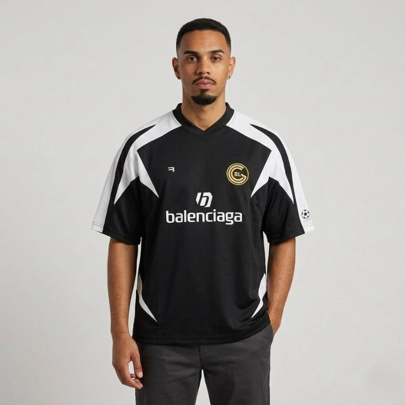 BALENCIAGAサッカー　Tシャツ L Camiseta Balenciaga Soccer T-Shirt 'BlackWhite'