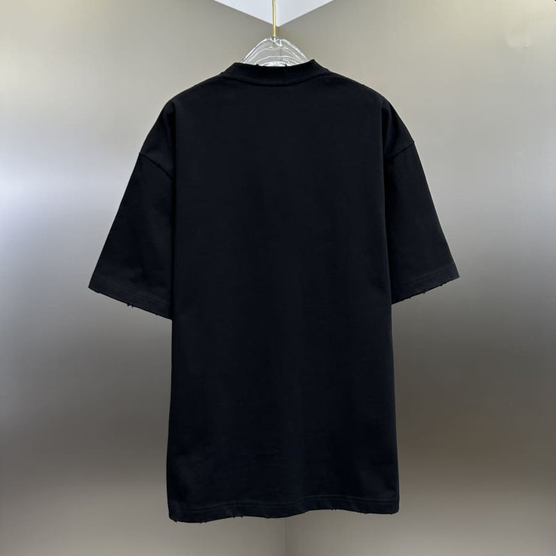 Camiseta Balenciaga Cracked Logo Distressed