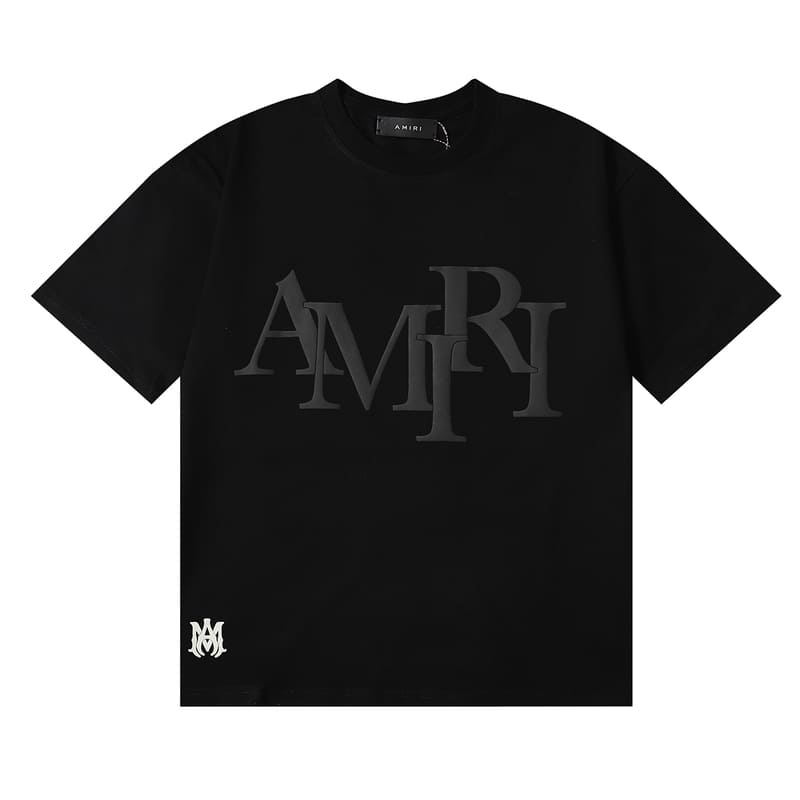 Camiseta Amiri Staggered Logo Preto