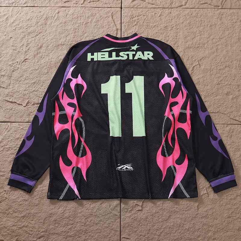 Camisa Hellstar Jersey Long Pink Flame