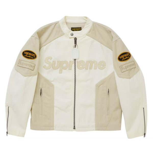 Supreme Vanson Leathers® Cordura® Jacket Jaqueta Supreme x Vanson Leathers Cordura White Cream
