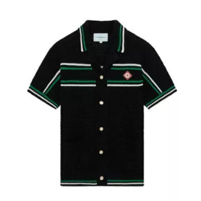 Pronta Entrega - Camiseta Casablanca Crochê Preta e Verde