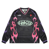 Camisa Hellstar Jersey Long Pink Flame