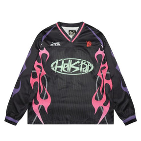 Camisa Hellstar Jersey Long Pink Flame