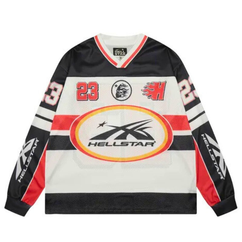 Camisa Hellstar Jersey Long White/Red