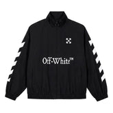 Jaqueta Off-White Twill Arrow Pattern Zipper Black