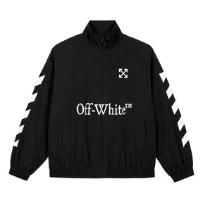 Jaqueta Off-White Twill Arrow Pattern Zipper Black