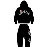 Conjunto Corteiz Arch Shield Zip Black