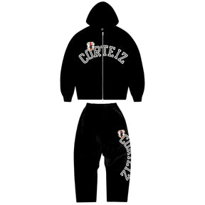 Conjunto Corteiz Arch Shield Zip Black