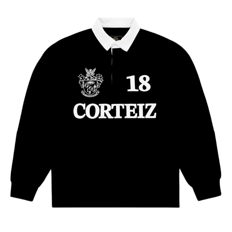 Camisa Corteiz Paneled Rugby Polo Preta
