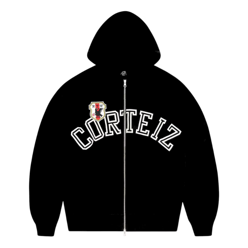 Jaqueta Corteiz Arch Shield Zip Black