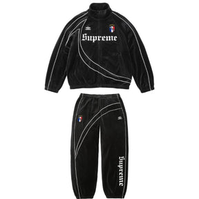 Conjunto Supreme x Umbro Velour Track Black