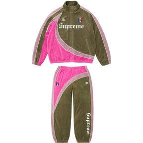 Conjunto Supreme x Umbro Velour Track Olive