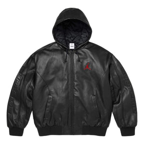 Jaqueta Air Jordan x Supreme Hooded Leather Black
