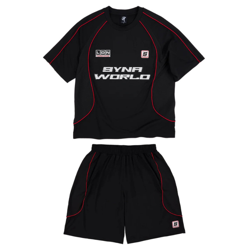 Conjunto Syna World Perforated Perfomance Black Red