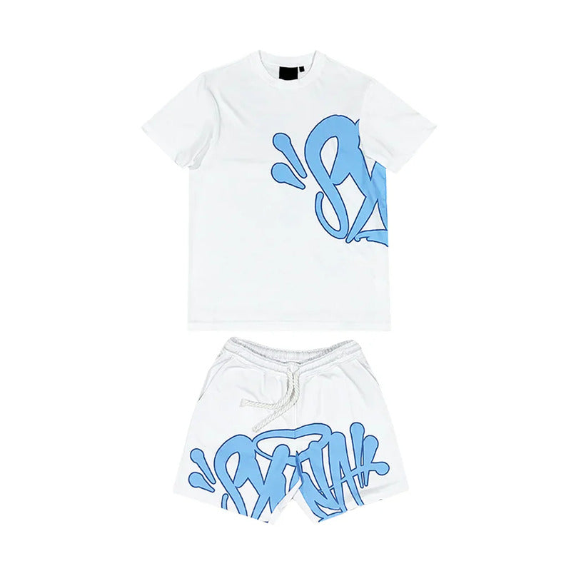 Pronta Entrega - Conjunto Shorts Synaworld White Blue