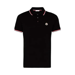 Camiseta Moncler Rib Polo Preta