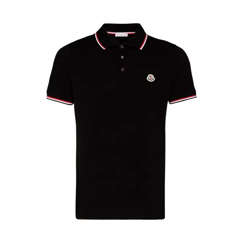 Camiseta Moncler Rib Polo Preta