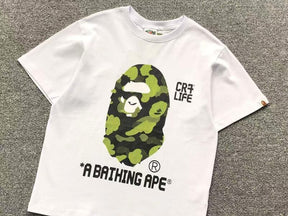 Camiseta BAPE x CR7Life Big Ape Head Camo Branca