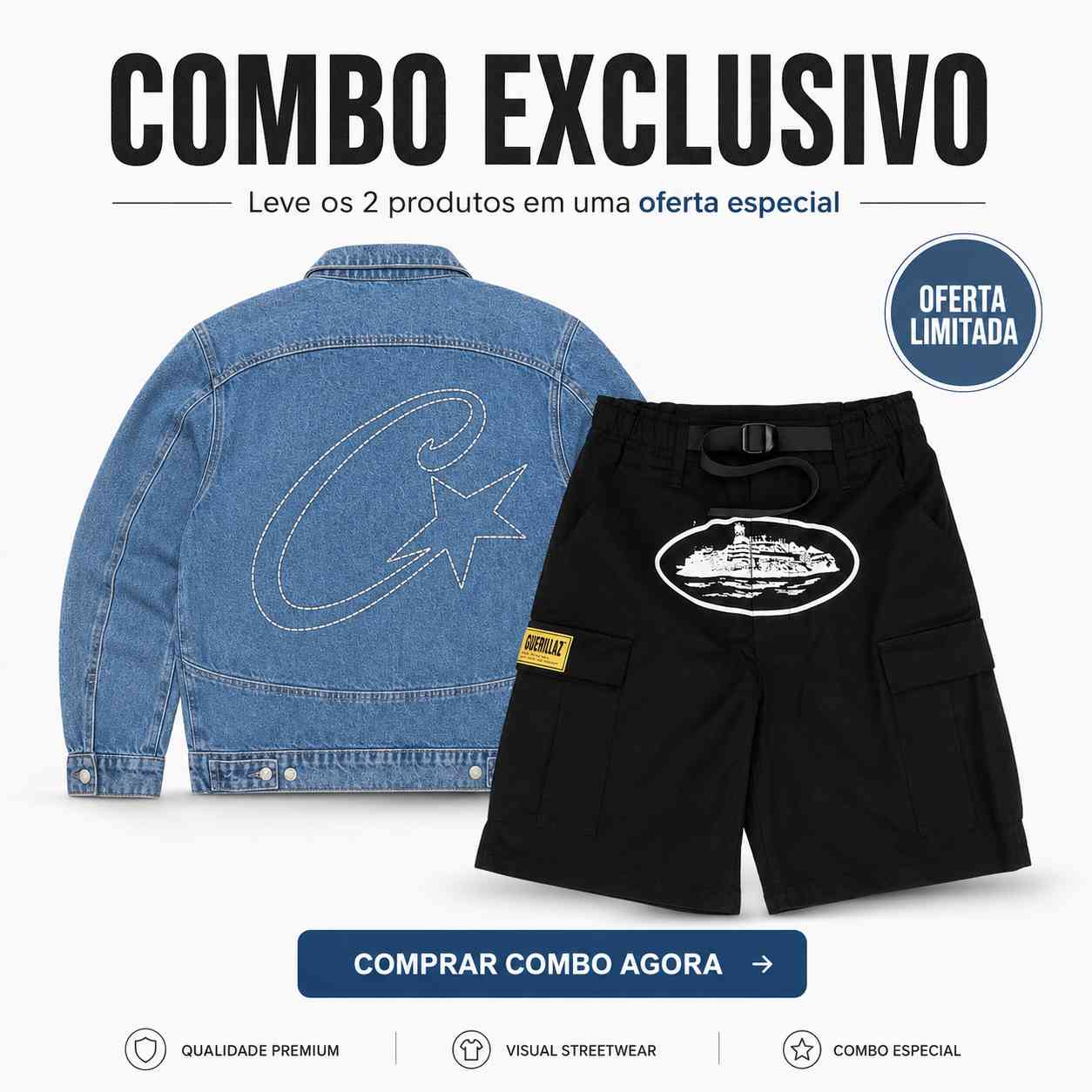 Combo Corteiz Jaqueta + Bermuda (PRONTA ENTREGA)