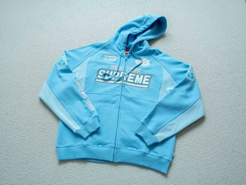 Moletom Supreme Football Zip Up Hooded Light Blue