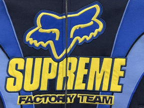 Jaqueta Supreme x Fox Racing Zip Up Hooded Blue