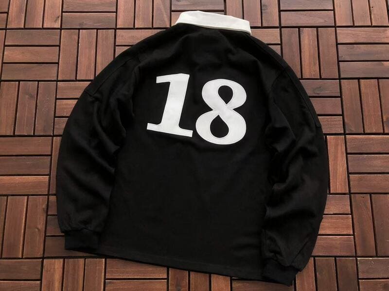 Camisa Corteiz Paneled Rugby Polo Preta