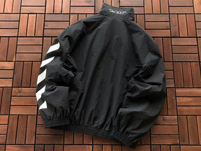 Jaqueta Off-White Twill Arrow Pattern Zipper Black