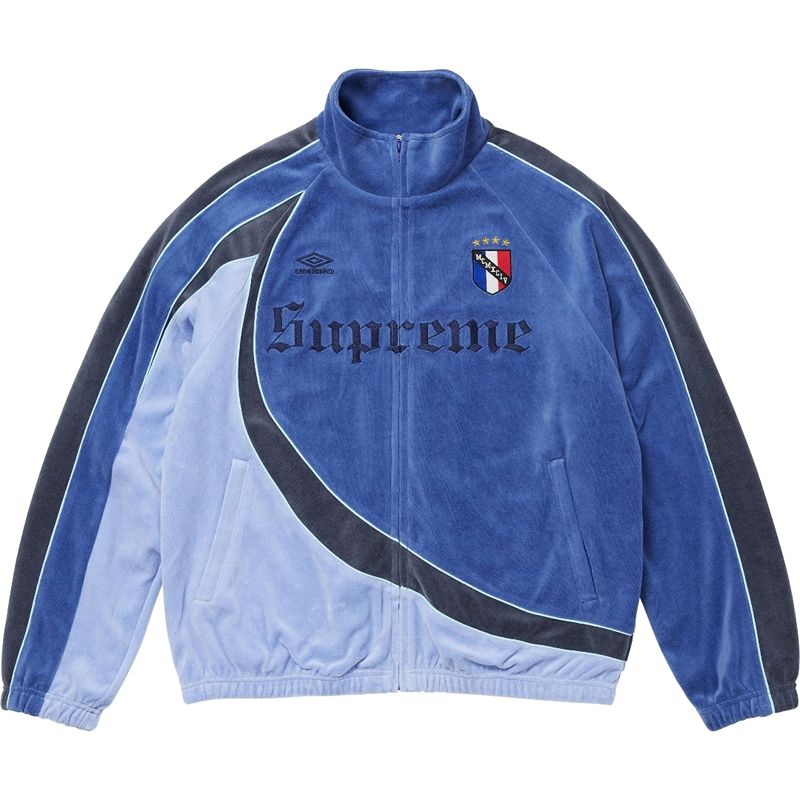 Conjunto Supreme x Umbro Velour Track Blue