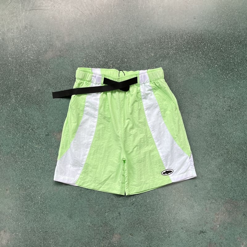 Shorts Corteiz Verde Claro Branco