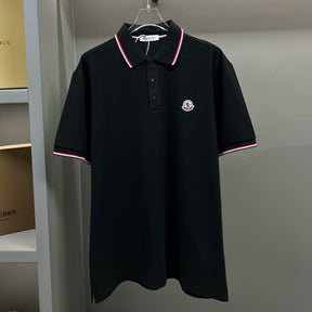 Camiseta Moncler Rib Polo Preta