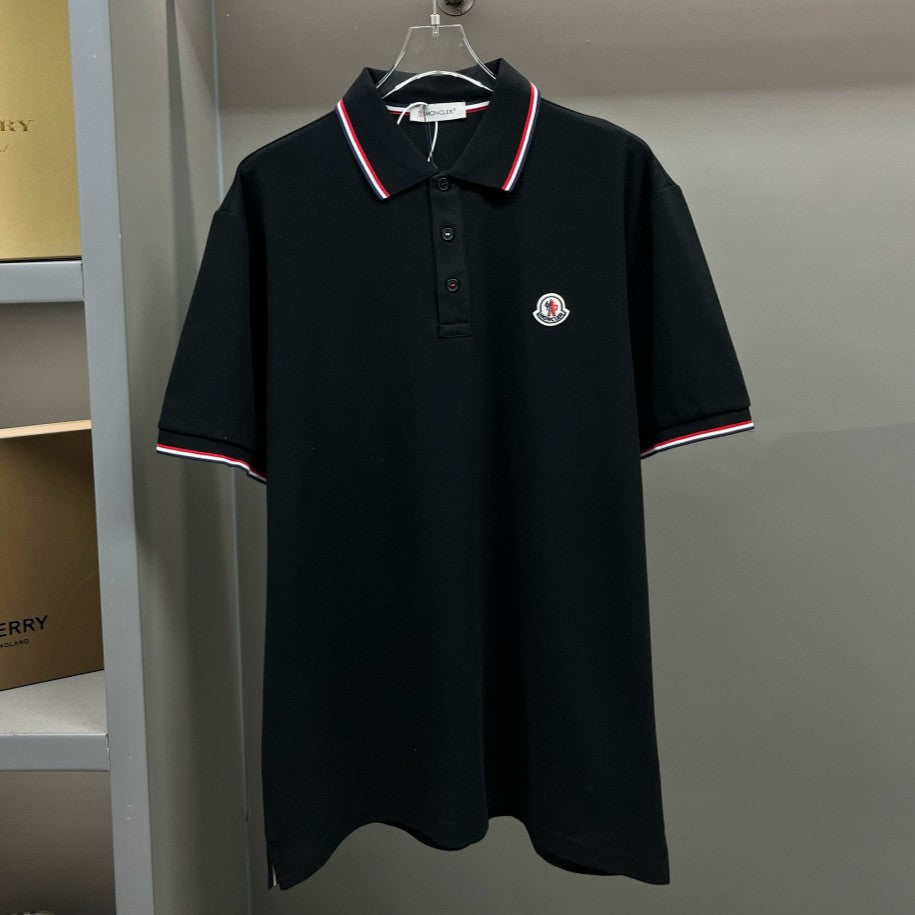Camiseta Moncler Rib Polo Preta