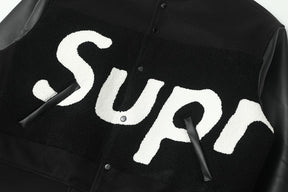 Jaqueta Supreme Big Logo Chenille Varsity Black