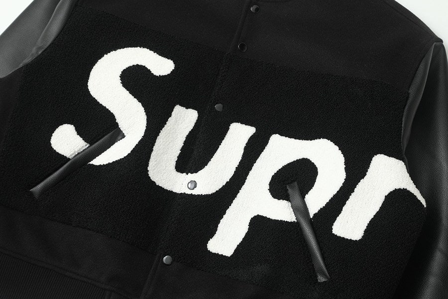 Jaqueta Supreme Big Logo Chenille Varsity Black