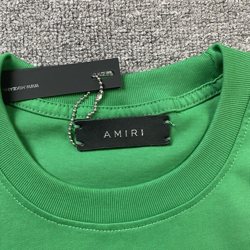 Camiseta Amiri Staggered Logo Verde