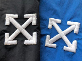 Jaqueta Off-White Twill Arrow Pattern Zipper Blue