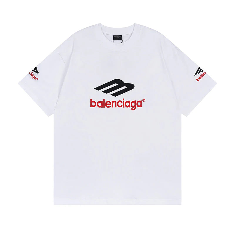 Camiseta Balenciaga Logo Embroidered Branca